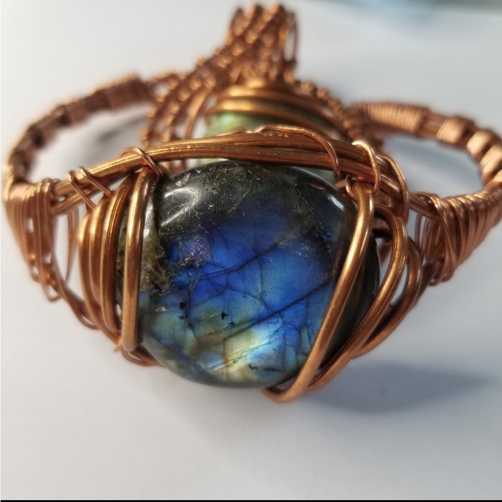 Labradorite x Copper Wrapped Custom Cuff